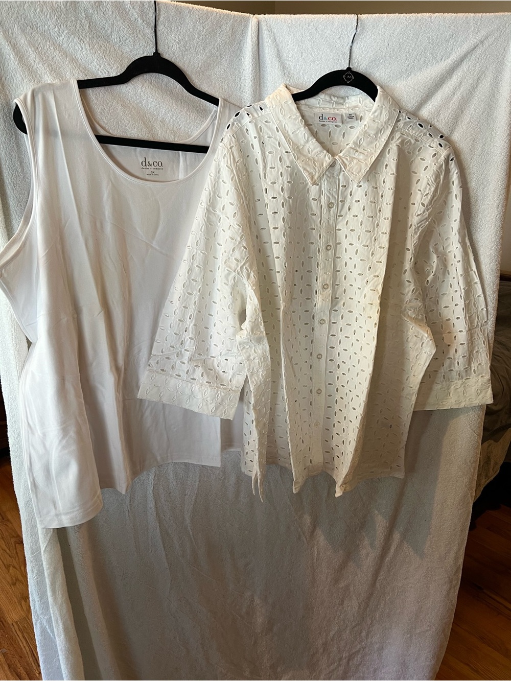 d&co. White Eyelet Button-Front Blouse - Picture 1 of 7